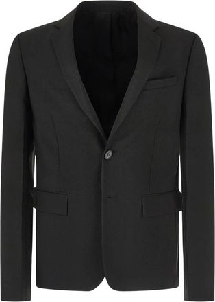 Fendi Kid Mohair Single-Breasted Jacket - Heren - Blazers - Zwart - XL - Wol - Jassen