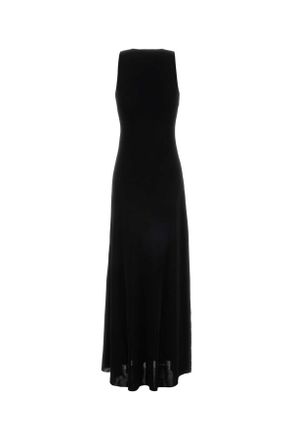 Saint Laurent Womens Black Viscose Blend Dress Noir Exterior: Abiti