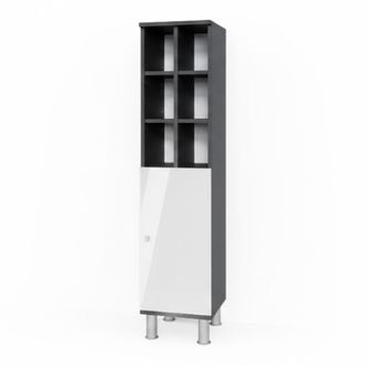 Vicco Armario Mediano Fynn, Blanco Alto Brillo, 30 X 130.6 Cm Puerta Grande