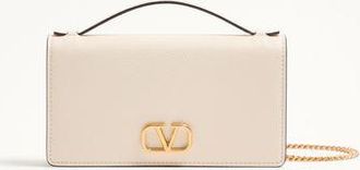 Valentino Garavani VLogo Signature Grainy Calfskin Wallet With Chain Woman LIGHT IVORY UNI