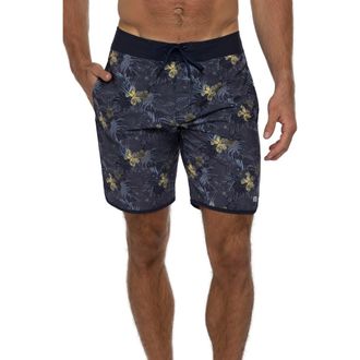 Travis Mathew Becan Ruins Scallop Swim Trunks in Heather Dress Blues at Nordstrom Rack, Size 30