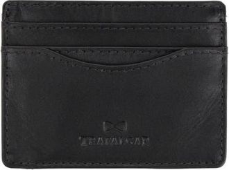 Trafalgar Store Orion Curved Side Slot Leather Card Case in Black at Nordstrom