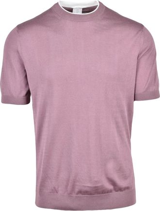 Eleventy Red Men Cotton Crew Neck Top