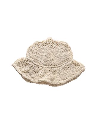 AIREI Beige Wide Floppy Brim Cotton Knit Hat