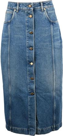 Golden Goose Blue Christine Denim Polyester Cotton Skirt
