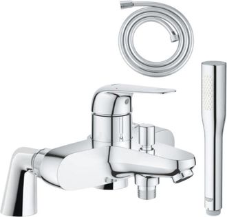 GROHE Conjunto Mezclador Mec&aacute;nico Grohe Swift Con Elevadores + Teleducha Vitalio Get Stick De 1 Chorro + Latiguillo De 1750 Mm Y Soporte