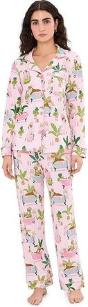 Bedhead Pajamas Long Sleeve Classic Cotton Knit Pajama Set Womens Pajama Sets Spa Day : LG (US 12-14), Cotton/Down