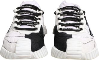 Dolce & Gabbana White Black NS1 Low Top Sneakers Womens Shoes (Pre-Owned)