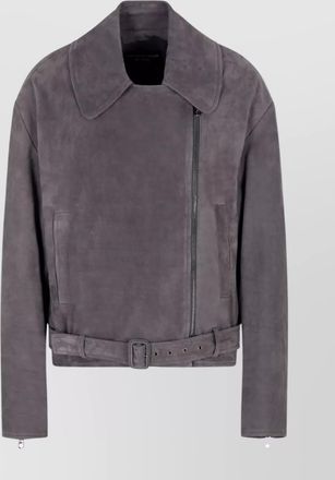 Emporio Armani waist belted leather jacket