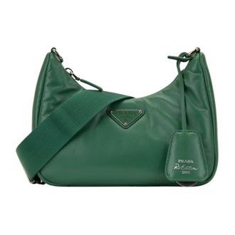 Prada Schoudertassen - Dames - Tassen - Groen - Maat: ONE Size Leer