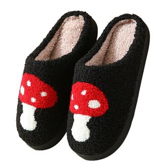 Generic Slippers for Women Fuzzy House Slip On Indoor Outdoor Bedroom Fleece Lined Cozy Slipper Winter Warm Soft Plush Cute Non-Slip Holiday Slippers Ladies C