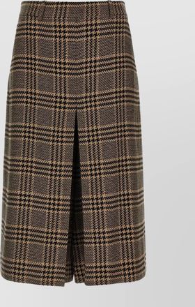 Saint Laurent waistband skirt with button detail and check pattern