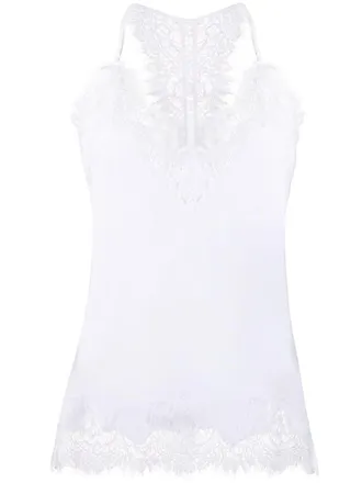 Gold Hawk lace-panel tank top - White