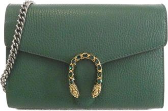 Gucci Emerald Green Leather Chain/Shoulder Wallet (Pre-Owned)