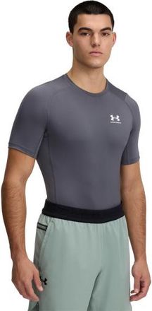 Under Armour Mens HeatGear Armour Compression Short Sleeve Football T-Shirt - Castlerock/White Size 3XL