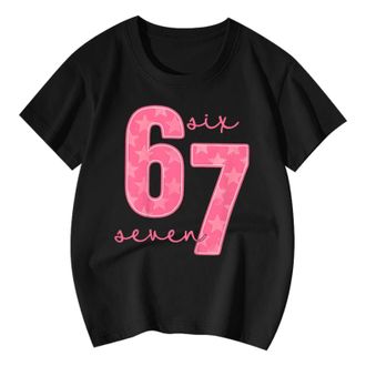 Generic 67 Shirt Kids 67 Fun Meme Gen Alpha Slang T-Shirt for Boys and Girls Color Printing