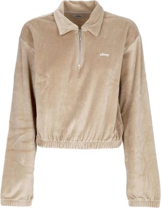 Obey Chenille Sweatshirt Pullover Zilver Grijs - Dames - Sweatshirts - Beige - S - Katoen - Hoodies & sweatvesten