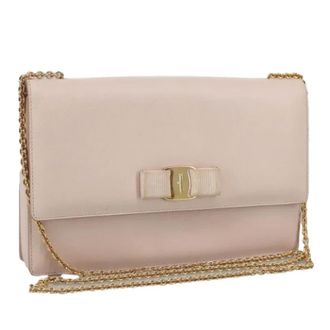 Ferragamo Tweedehands leren schoudertassen - Dames - Pre-owned - Roze - Maat: ONE Size Leer