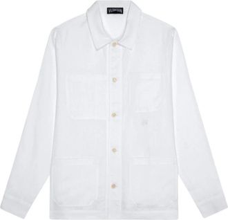 Vilebrequin Linnen Blouse met Knopen - Heren - Zomerjassen - Wit - L - Linnen - Jassen