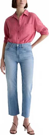 AG - Adriano Goldschmied Brinley Crop Mid Rise Straight Jeans In Fiction