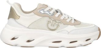 Pinko logo-appliqu&eacute; sneakers - women - Polyester/Calf Leather/Polyurethane/Calf Leather/Fabric/Rubber - 36 - White