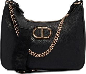 Twin-Set logo-plaque shoulder bag - women - Polyurethane/Polyester - One Size - Black