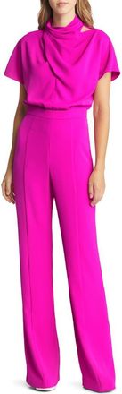 Black Halo Estella Short Sleeve Jumpsuit in Vibrant Pink at Nordstrom, Size 6