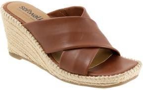 Softwalk Hastings Espadrille Platform Wedge Slide Sandal in Cognac at Nordstrom Rack, Size 8.5