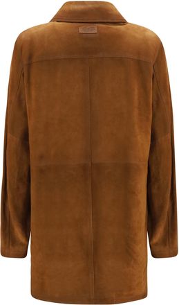Valstar Womens Suede Long Jacket Tabacco Calf Leather Bos Taurus