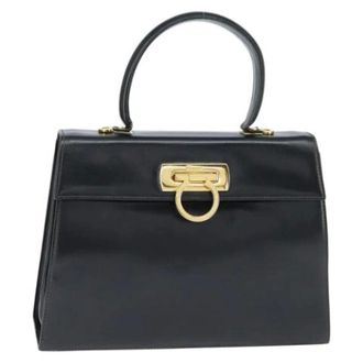 Ferragamo Pre-owned Handbags, female, Black, Size: ONE SIZE Pre-owned Leather Handbag