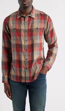AG - Adriano Goldschmied Mason Plaid Button-Up Work Shirt in Clay Multi at Nordstrom Rack, Size X-Large