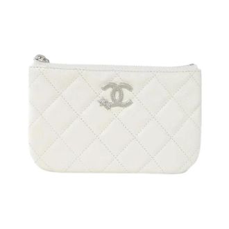 Chanel Pre-owned Clutches, female, White, Size: ONE SIZE Pre-owned Vintage Leather Clutch
