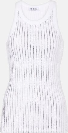 The Attico Crystal-embellished cotton tank top