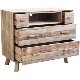 Milani Home Pinus - cassettiera con 4 cassetti e un ripiano