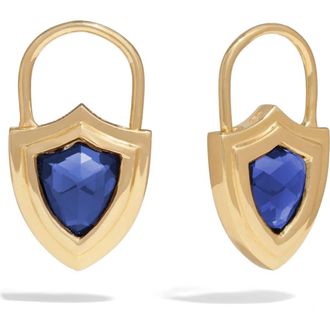 Awe Inspired Shield Huggie Earrings in 14K Gold Vermeil at Nordstrom