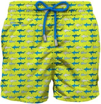 MC2 Saint Barth Fantasie Micro Zwempak met Verlichtingspatroon - Heren - Strandmode - Groen - L - Polyester - Badmode