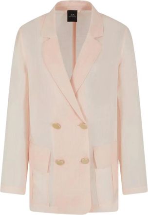 A|X Armani Exchange Americana cruzada de ramio de algod&oacute;n - Jackets - Mujer - Rosa - S
