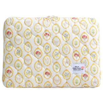 Generic 11/13/15 In Fluffy Laptop Bag Shockproof Padded Laptop Case Quilted Laptop Protective Bag Soft for School Work Business (Style 5)