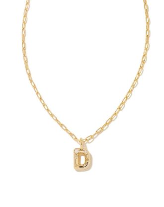 Kendra Scott Womens Crystal Letter D Short Pendant Necklace In Gold White Cz
