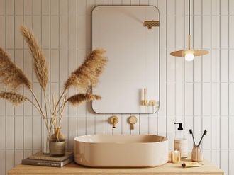 Vente-Unique Specchio per bagno rettangolare 50 x 80 cm Contorno Nero - DEMETRIA