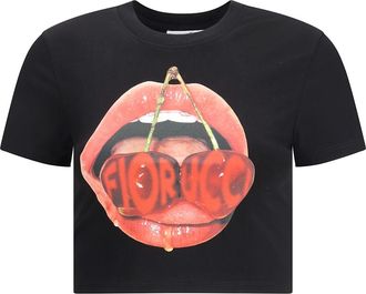 Fiorucci Cherry Mouth Graphic Crop T-shirt