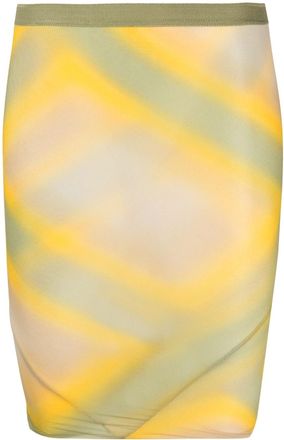 Rick Owens high-waisted graphic-print skirt - women - Elastane/Cupro - 40 - Yellow