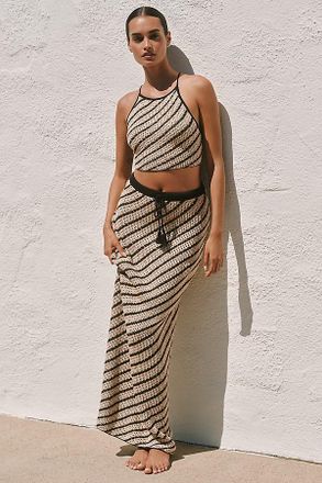 L*Space La Bianco Halter Crochet Tank Top