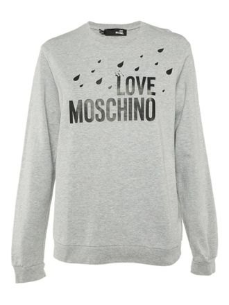 Moschino logo-print cotton sweatshirt - Grey