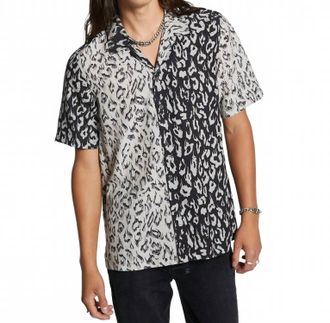 Ksubi Fire Resort Short Sleeve Shirt In Two-Tone Black