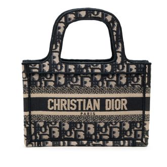 Dior Pre-owned Womens Mini Oblique Canvas Book Tote - Black Textile - One Size