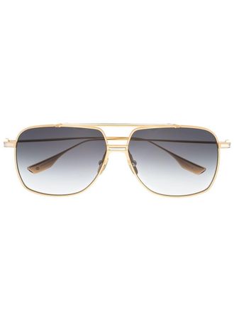 Dita Eyewear Occhiali da sole con doppio ponte e montatura stile pilota - Oro