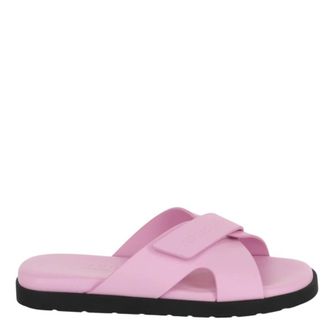 Ferragamo Fidal Leather Slides, Size 7 C