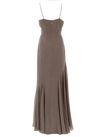 Rotate Floor-Length Chiffon Dress - Beige