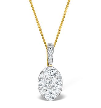 The Diamond Store Diamond Oval Galileo 0.52CT Pendant Necklace in 18K Gold - R4640